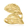 Ross-simons Italian 18kt Gold Over Sterling Leaf Bypass Ring