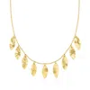 Ross-simons Italian 18kt Gold Over Sterling Leaf Station Necklace