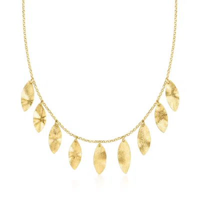Ross-simons Italian 18kt Gold Over Sterling Leaf Station Necklace