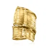 Ross-simons Italian 18kt Gold Over Sterling Lined Bypass Ring In Yellow