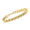 Ross-simons Italian 18kt Gold Over Sterling Link Bracelet In Multi
