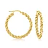 Ross-simons Italian 18kt Gold Over Sterling Medium Twisted Hoop Earrings In Gold