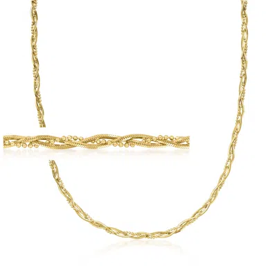 Ross-simons Italian 18kt Gold Over Sterling Multi-strand Braided Necklace
