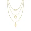 Ross-simons Italian 18kt Gold Over Sterling Multi-symbol Layered Necklace In Gold