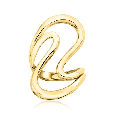 Ross-simons Italian 18kt Gold Over Sterling Open-space Wave Ring