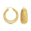 Ross-simons Italian 18kt Gold Over Sterling Openwork Hoop Earrings In Gold