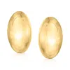 Ross-simons Italian 18kt Gold Over Sterling Oval Dome Earrings In Yellow