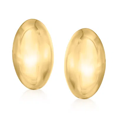 Ross-simons Italian 18kt Gold Over Sterling Oval Dome Earrings In Yellow