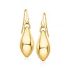 Ross-simons Italian 18kt Gold Over Sterling Oval Domed Drop Earrings In Yellow