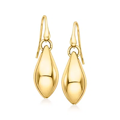 Ross-simons Italian 18kt Gold Over Sterling Oval Domed Drop Earrings In Yellow