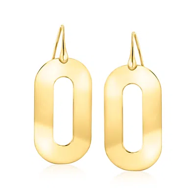 Ross-simons Italian 18kt Gold Over Sterling Oval Drop Earrings In Multi