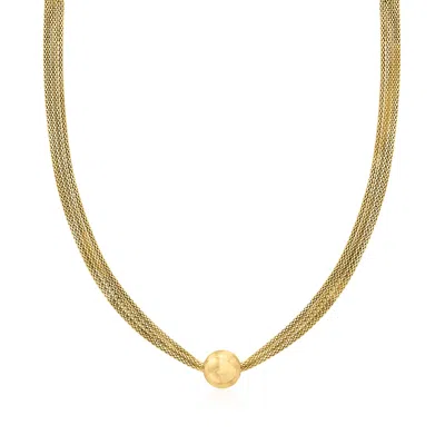 Ross-simons Italian 18kt Gold Over Sterling Popcorn-chain Bead Necklace In Multi