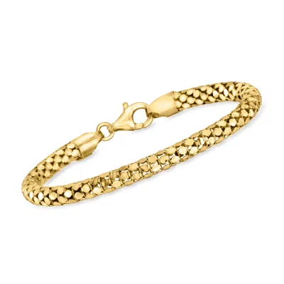 Ross-simons Italian 18kt Gold Over Sterling Popcorn-chain Bracelet In Multi