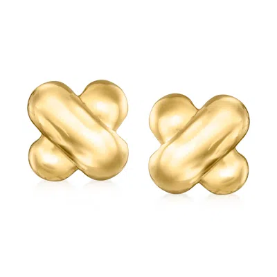 Ross-simons Italian 18kt Gold Over Sterling Puffed X Earrings
