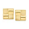 Ross-simons Italian 18kt Gold Over Sterling Quilted-pattern Earrings