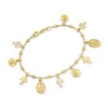 Ross-simons Italian 18kt Gold Over Sterling Religious Charm Bracelet In Gold