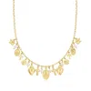 Ross-simons Italian 18kt Gold Over Sterling Religious-inspired Charm Necklace With 4.5-5mm Cultured Pearls