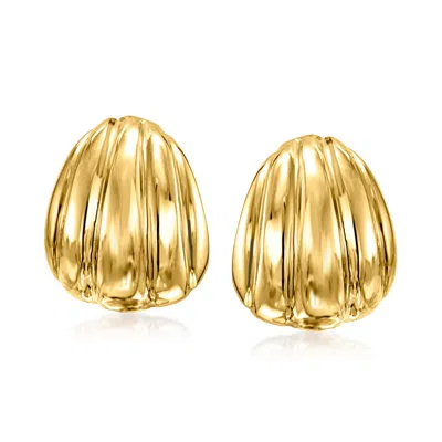 Ross-simons Italian 18kt Gold Over Sterling Ribbed Earrings