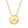 Ross-simons Italian 18kt Gold Over Sterling Rolo-chain Bead Necklace