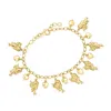 Ross-simons Italian 18kt Gold Over Sterling Silver Cupid And Heart Charm Bracelet In Multi