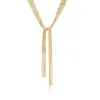 Ross-simons Italian 18kt Gold Over Sterling Silver Mesh Tie Necklace In Multi
