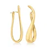 Ross-simons Italian 18kt Gold Over Sterling Silver Twisted Hoop Earrings In Yellow