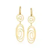 Ross-simons Italian 18kt Gold Over Sterling Spiral Openwork Drop Earrings
