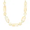 Ross-simons Italian 18kt Gold Over Sterling Spiral Openwork Necklace In Multi