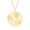Ross-simons Italian 18kt Gold Over Sterling Spiral Pendant Necklace In Multi