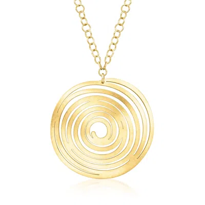 Ross-simons Italian 18kt Gold Over Sterling Spiral Pendant Necklace In Multi