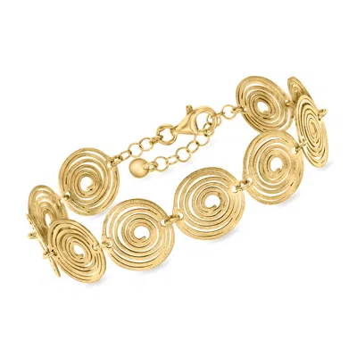 Ross-simons Italian 18kt Gold Over Sterling Spiral Station Bracelet