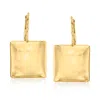 Ross-simons Italian 18kt Gold Over Sterling Square Drop Earrings In Gold
