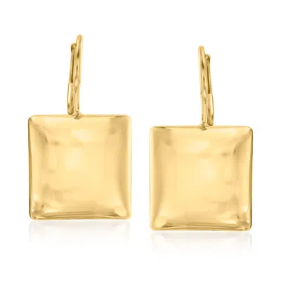 Ross-simons Italian 18kt Gold Over Sterling Square Drop Earrings In Yellow