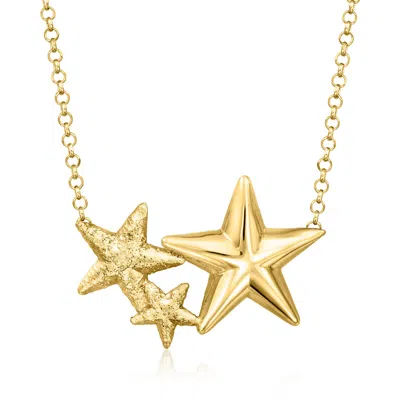 Ross-simons Italian 18kt Gold Over Sterling Star Necklace In Multi