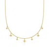 Ross-simons Italian 18kt Gold Over Sterling Star Station Necklace In Gold