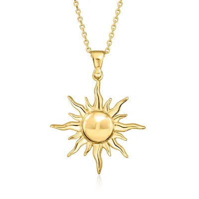 Ross-simons Italian 18kt Gold Over Sterling Sun Pendant Necklace