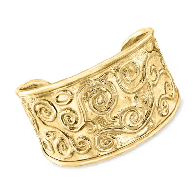 Ross-simons Italian 18kt Gold Over Sterling Swirl Cuff Bracelet