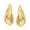 Ross-simons Italian 18kt Gold Over Sterling Swirled Drop Earrings In Yellow
