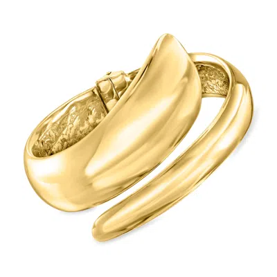 Ross-simons Italian 18kt Gold Over Sterling Tapered Bypass Cuff Bracelet In Multi