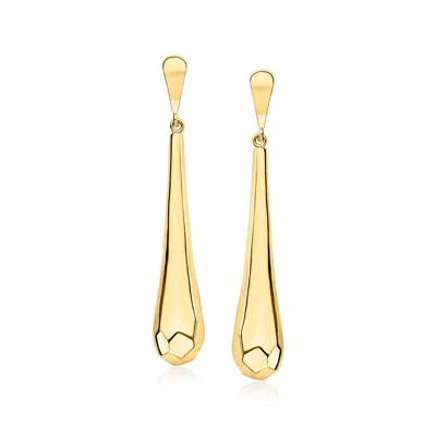 Ross-simons Italian 18kt Gold Over Sterling Teardrop Earrings In Yellow