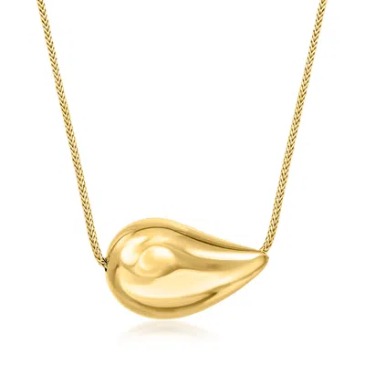 Ross-simons Italian 18kt Gold Over Sterling Teardrop Necklace In Gray