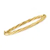 Ross-simons Italian 18kt Gold Over Sterling Twisted Bangle Bracelet In Multi