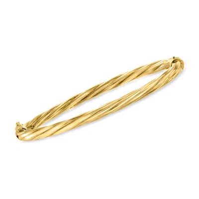 Ross-simons Italian 18kt Gold Over Sterling Twisted Bangle Bracelet In Multi