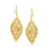 Ross-simons Italian 18kt Gold Over Sterling Twisted Floral Drop Earrings In Gold