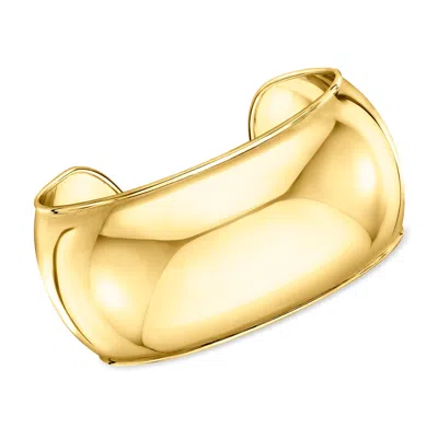 Ross-simons Italian 18kt Gold Over Sterling Wide Cuff Bracelet In Multi