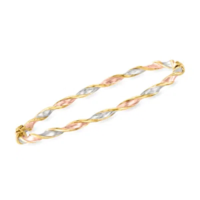 Ross-simons Italian 18kt Tri-colored Gold Twisted Bangle Bracelet