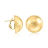 Ross-simons Italian 18kt Yellow Gold 20mm Dome Earrings In Gold