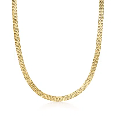 Ross-simons Italian 18kt Yellow Gold Bismark-link Necklace In Multi