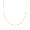 Ross-simons Italian 18kt Yellow Gold Disc Station Necklace In Multi