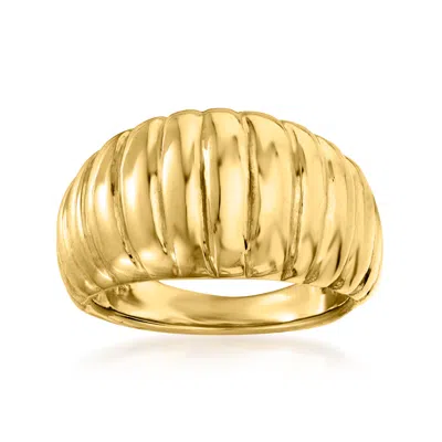 ROSS-SIMONS ITALIAN 18KT YELLOW GOLD ELECTROFORM RIBBED DOME RING